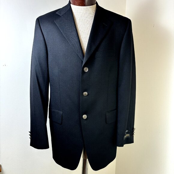 Super 100's Wool Suit Jacket Canada Ultimo Uomo NWOT Size 38R Men's Black Blazer - Picture 14 of 14